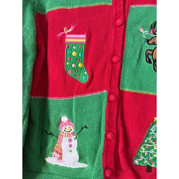 J khaki Y2K Girls Christmas Sweater Size L - Picture 3 of 5